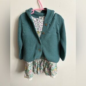 H&M Purple Floral Dress with sweatshirt 12-18 months